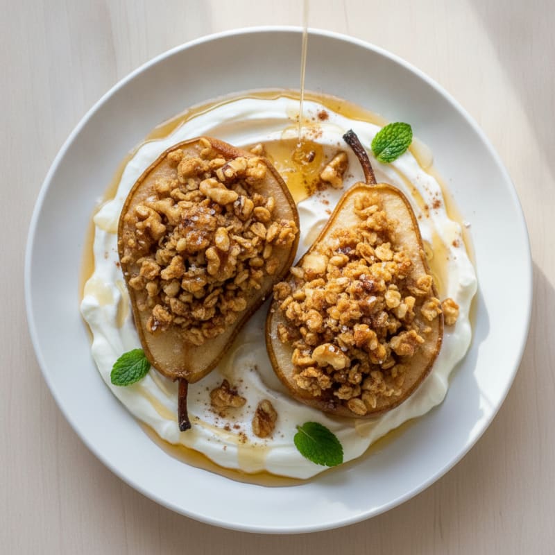Baked Pears with Honey-Nut Crumble