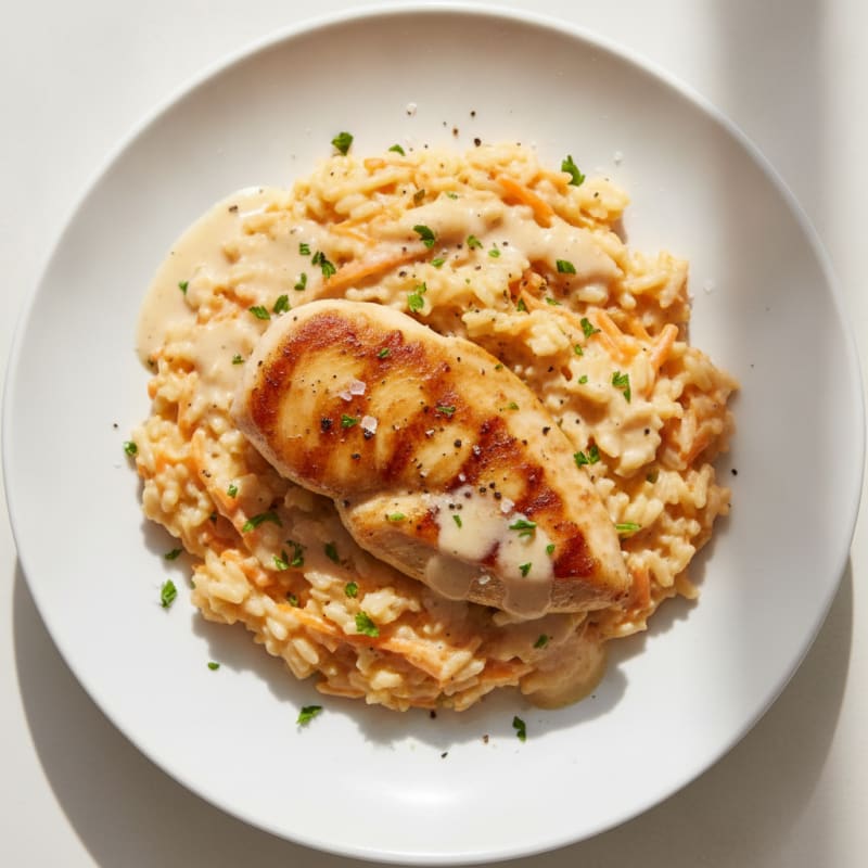 Chicken Filet with Creamy Carrot Rice