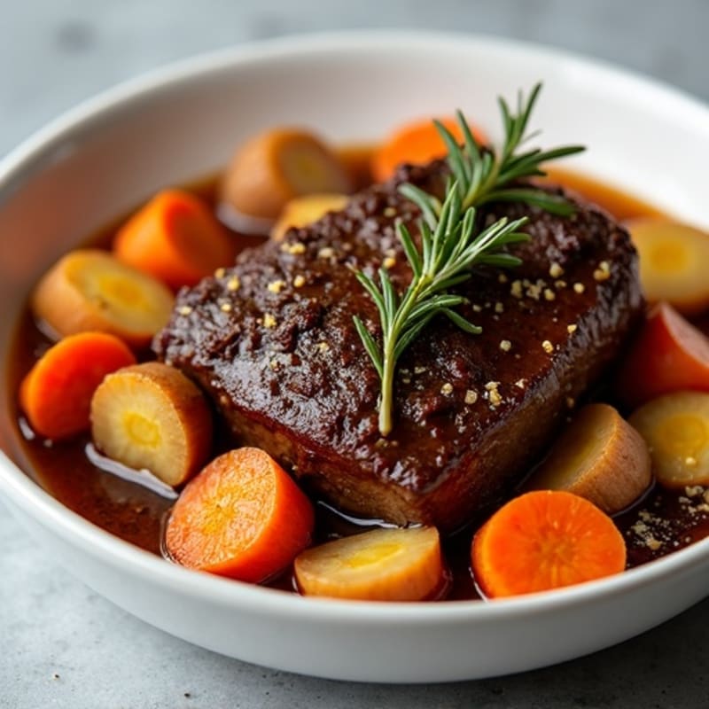 Red Wine Braised Short Ribs with Root Vegetables