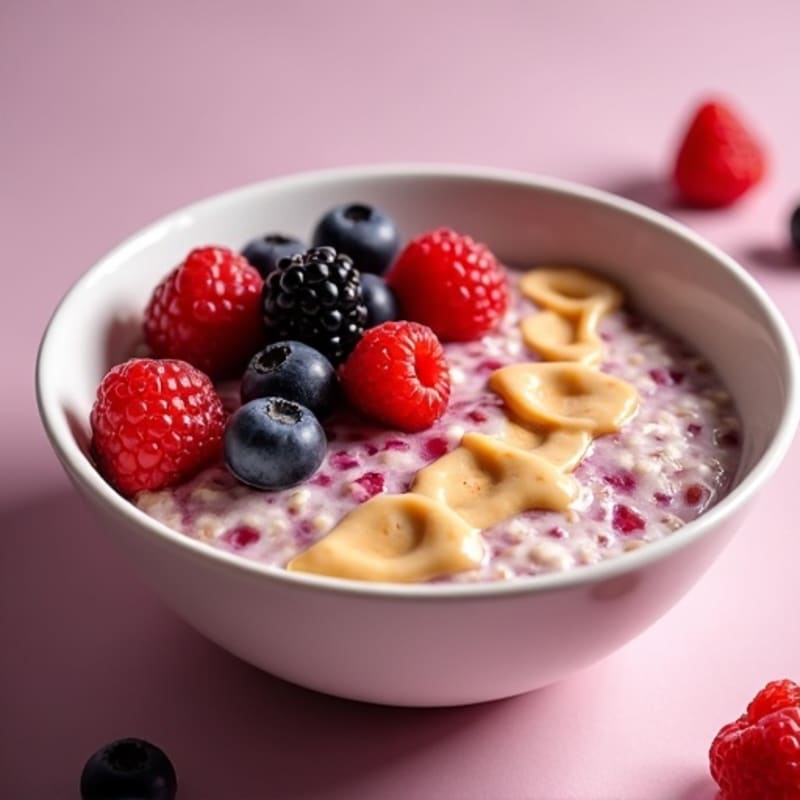 Creamy Berry and Almond Butter Oatmeal