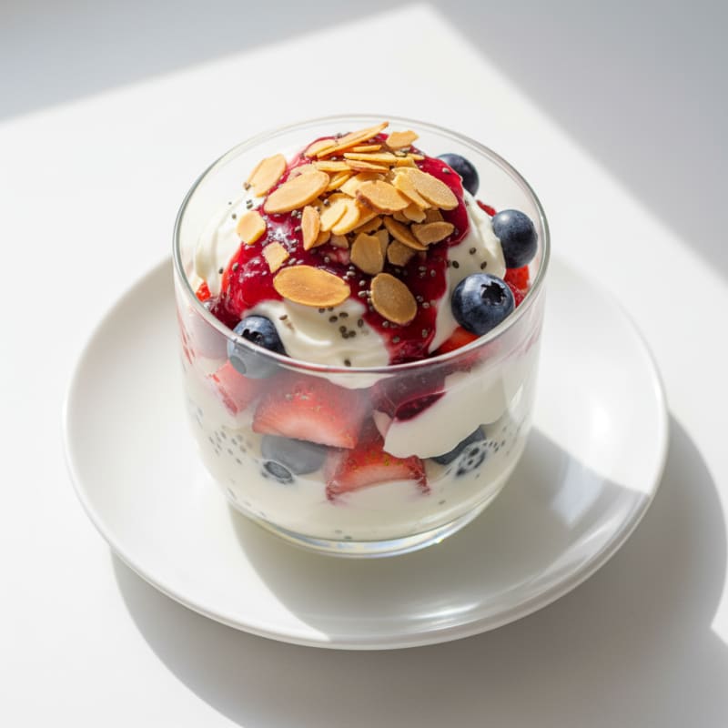 Silky Greek Yogurt Protein Parfait with Mixed Fruit