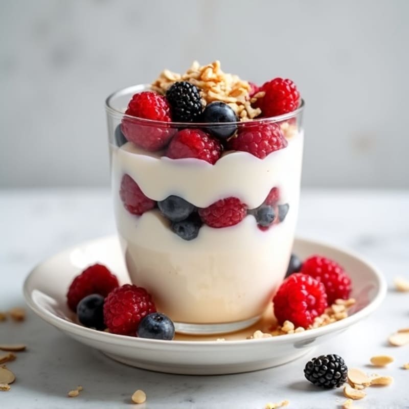 Greek Yogurt Protein Parfait with Mixed Berries