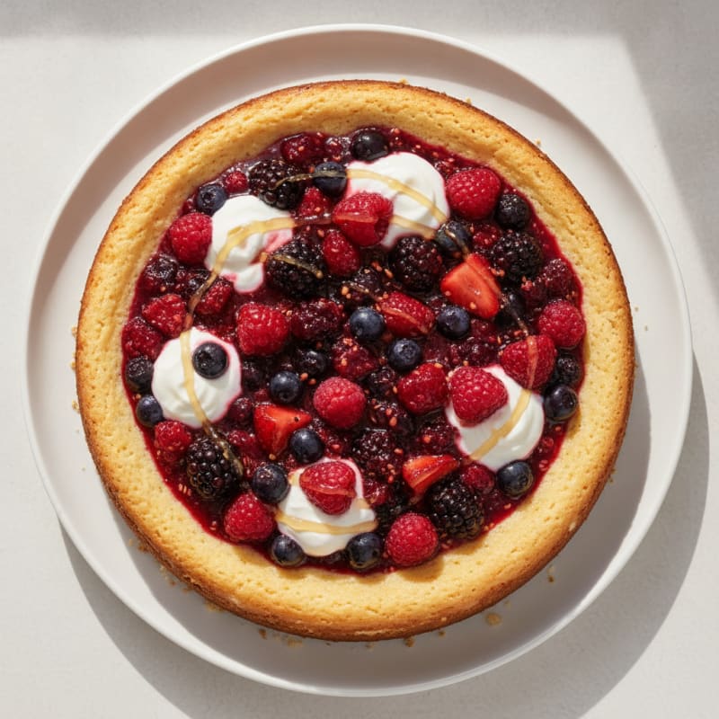 Greek Yogurt Protein Cheesecake with Mixed Berries