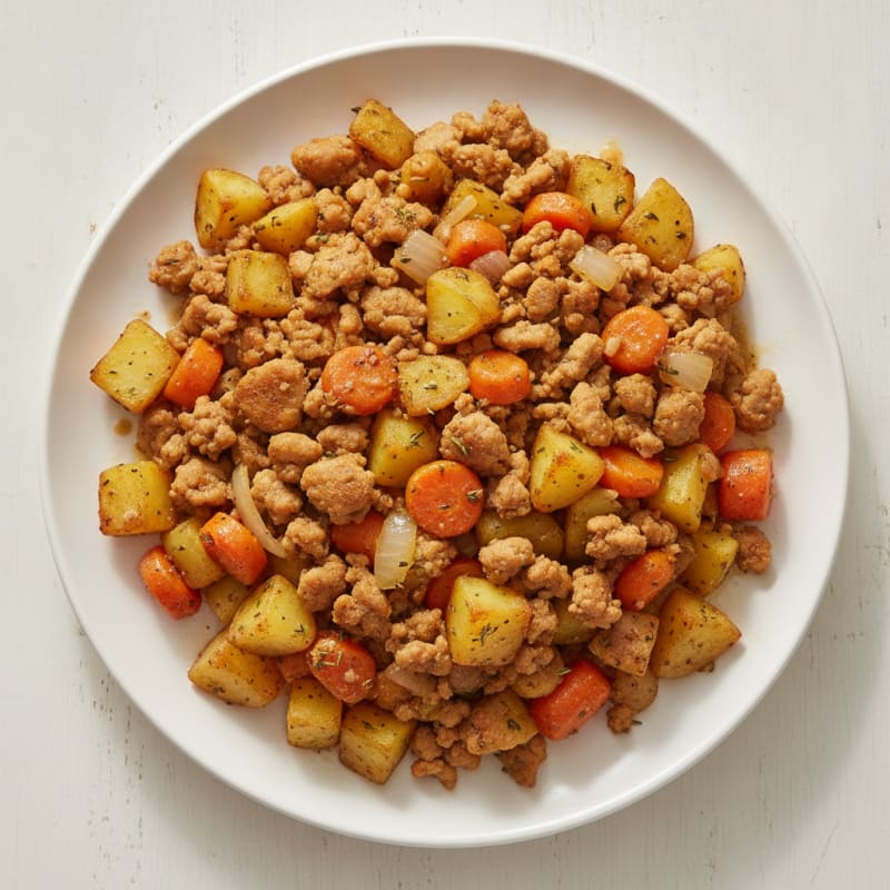 Ground Turkey Skillet with Roasted Vegetables