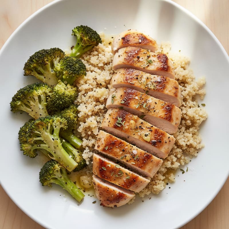 Herb Chicken with Quinoa and Roasted Broccoli