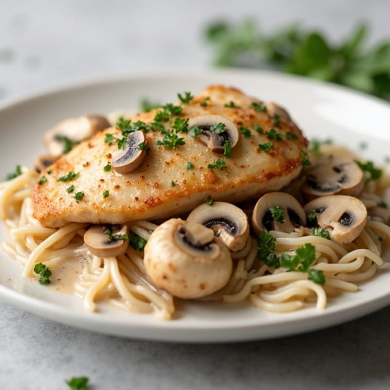 Creamy Garlic Mushroom Chicken Skillet