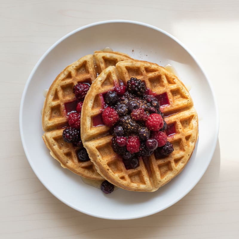 Buttermilk Waffles with Berry Compote