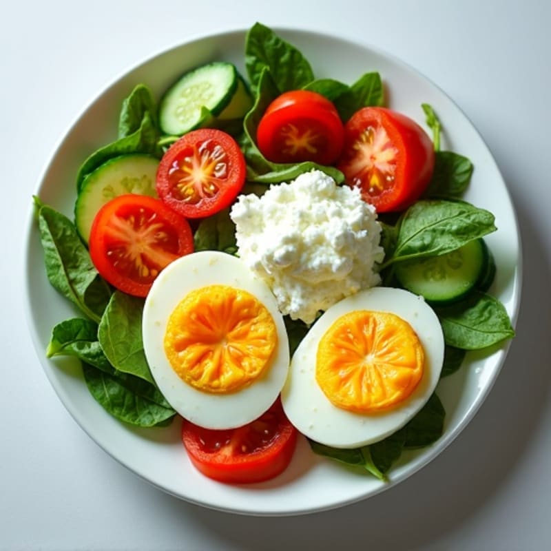 Protein-Packed Boiled Egg and Fresh Vegetable Breakfast Plate