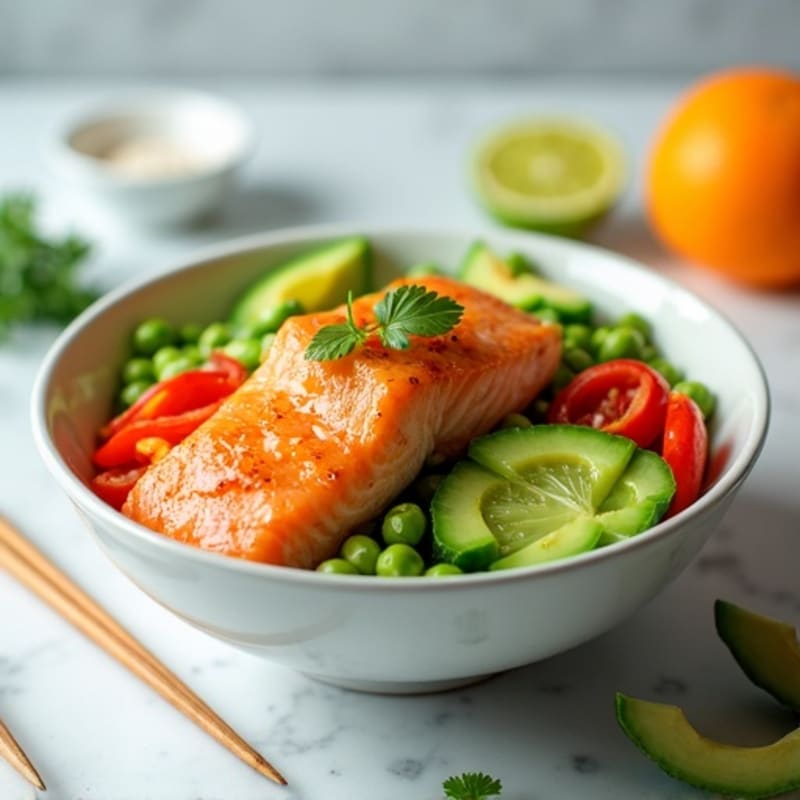 Fresh Citrus-Ginger Salmon Poke Bowl