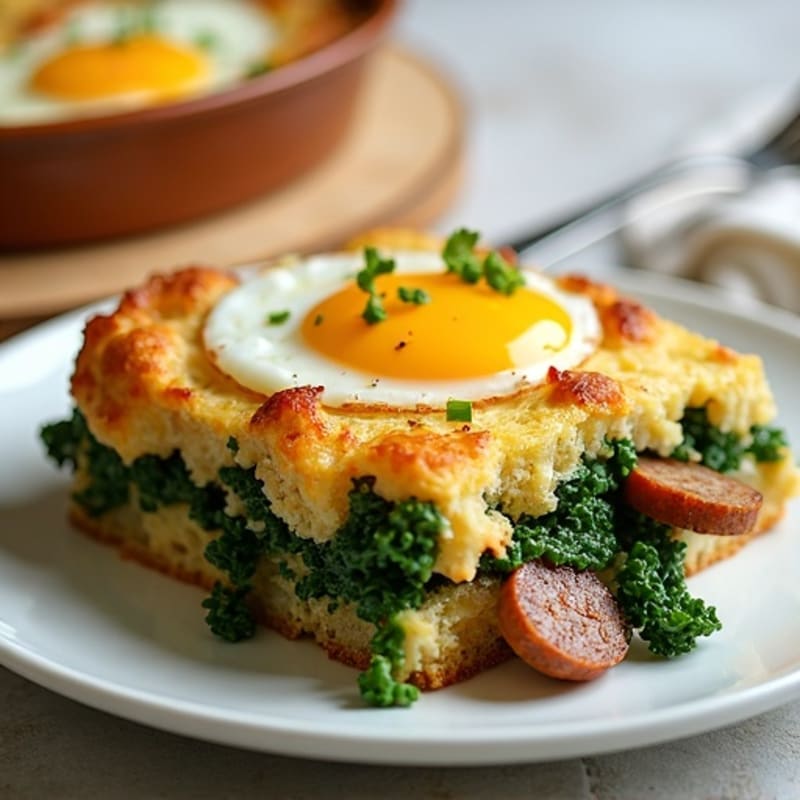 Protein-Packed Sausage and Kale Baked Strata