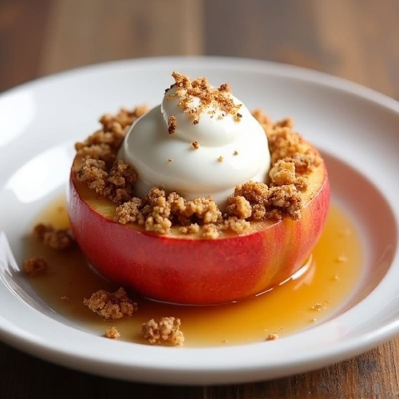 Warm Spiced Apple Crumble with Creamy Protein Yogurt