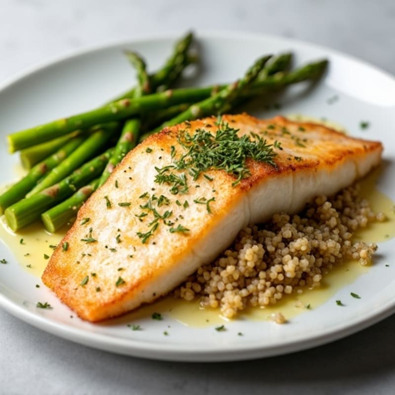 Flaky Baked Haddock with Roasted Asparagus