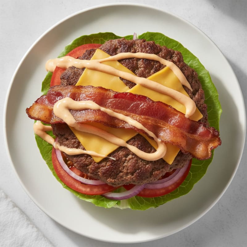 Double Bacon Cheeseburger with Secret Sauce