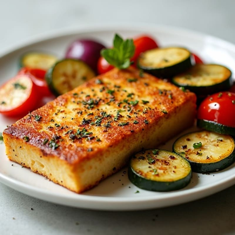 Herbed Tofu Steak with Roasted Vegetables