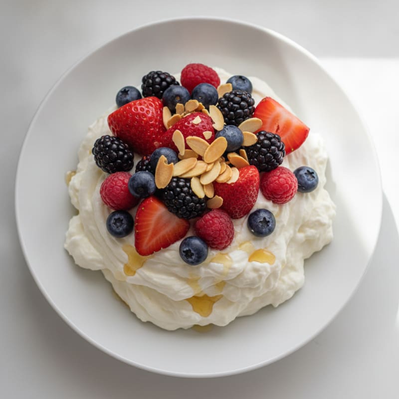 Silky Greek Yogurt Protein Mousse with Mixed Berries