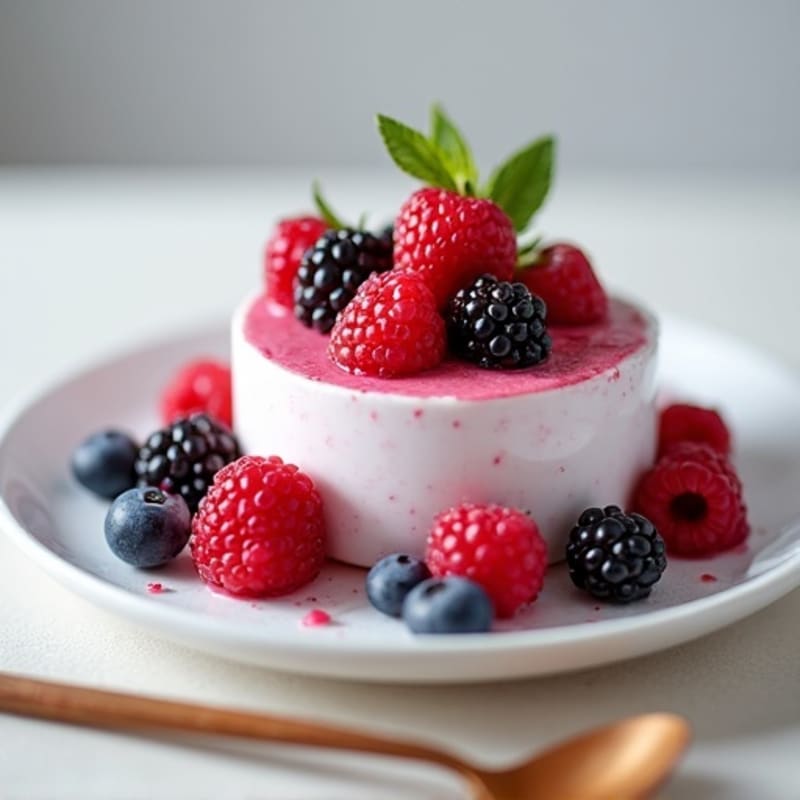 Greek Yogurt Protein Mousse with Mixed Berries