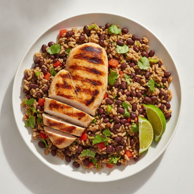 Grilled Chicken Breast with Black Bean Rice Salad