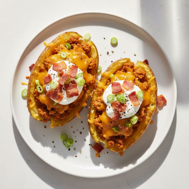 Crispy Bacon-Cheddar Stuffed Potatoes