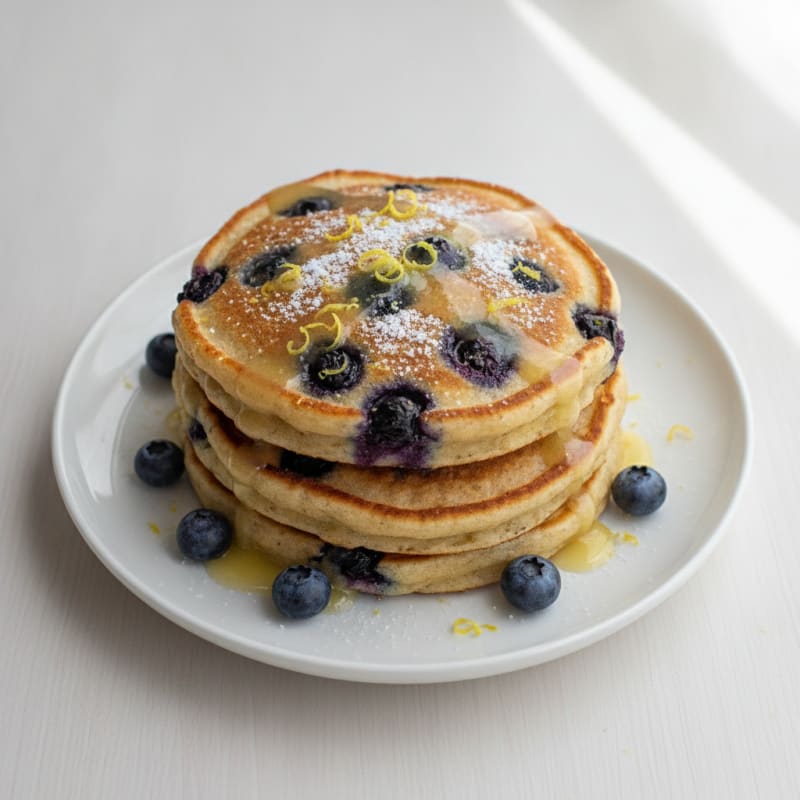 Blueberry Ricotta Pancakes with Lemon Zest