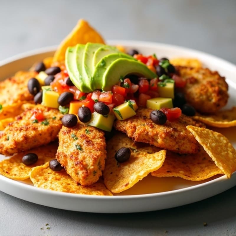 Crispy Sheet Pan Chicken Taco Nachos