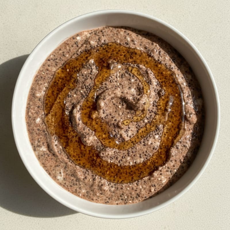 Creamy Protein Yoghurt with Cocoa and Chia Seeds