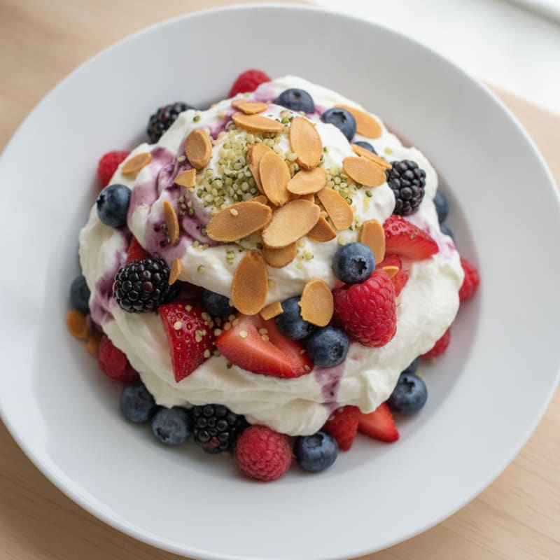 Greek Yogurt Protein Parfait with Mixed Berries