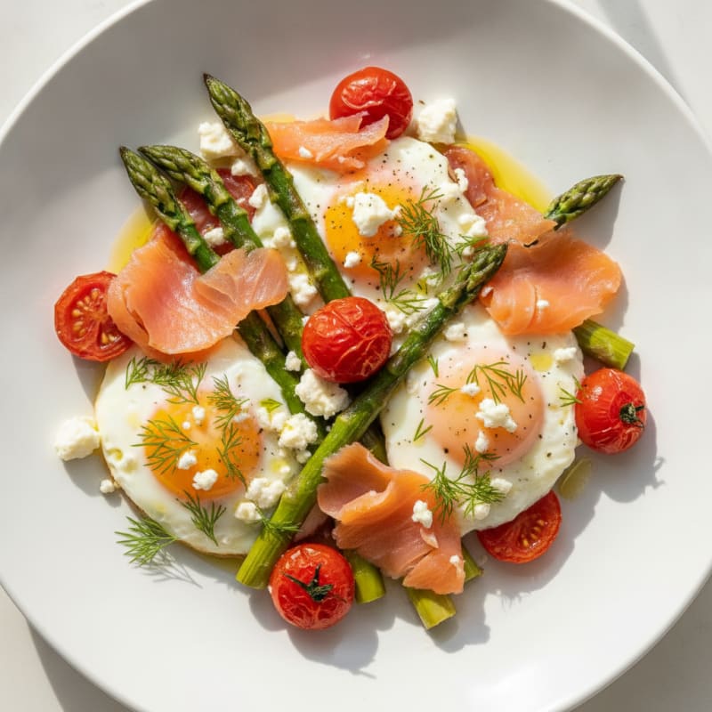 Baked Eggs with Roasted Asparagus