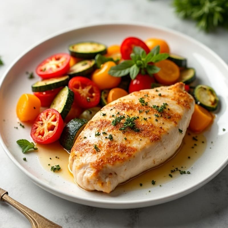 Crispy Lemon Herb Chicken with Roasted Vegetables