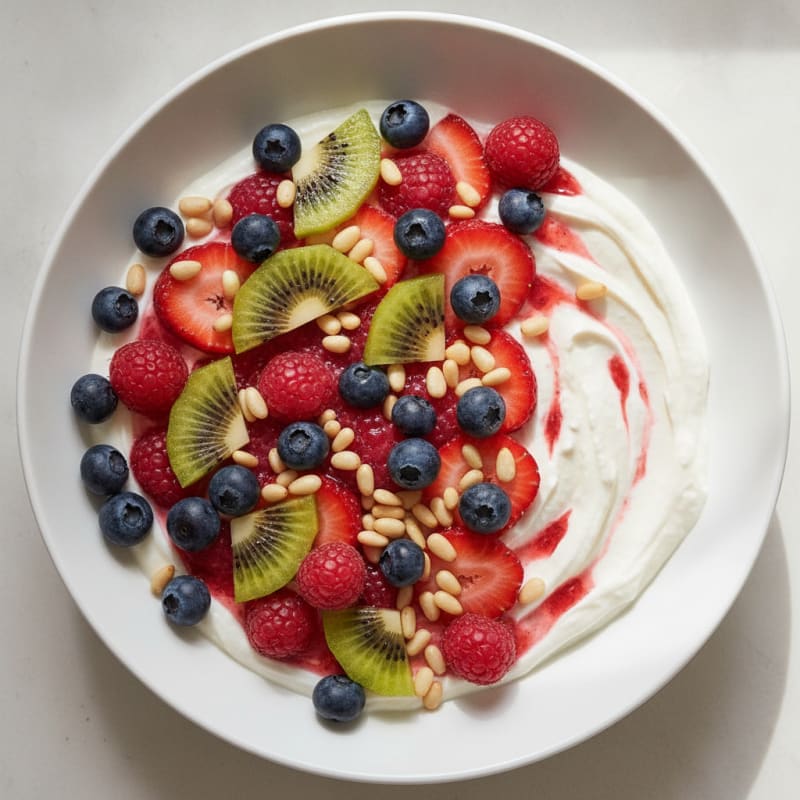Berry Yogurt Bowl with Toasted Pine Nuts