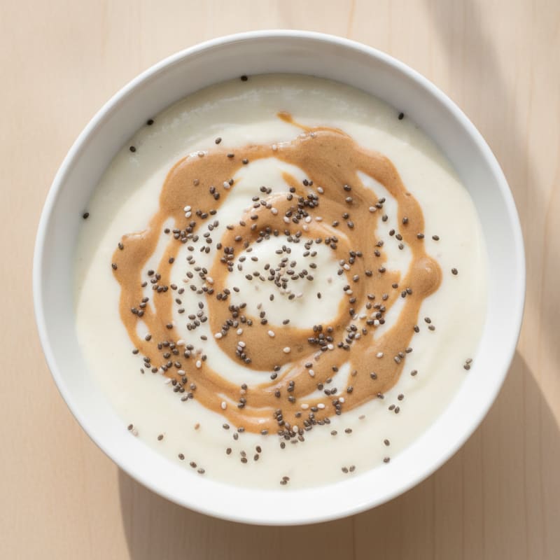 Silky Tofu Protein Smoothie with Almond Butter and Chia Seeds