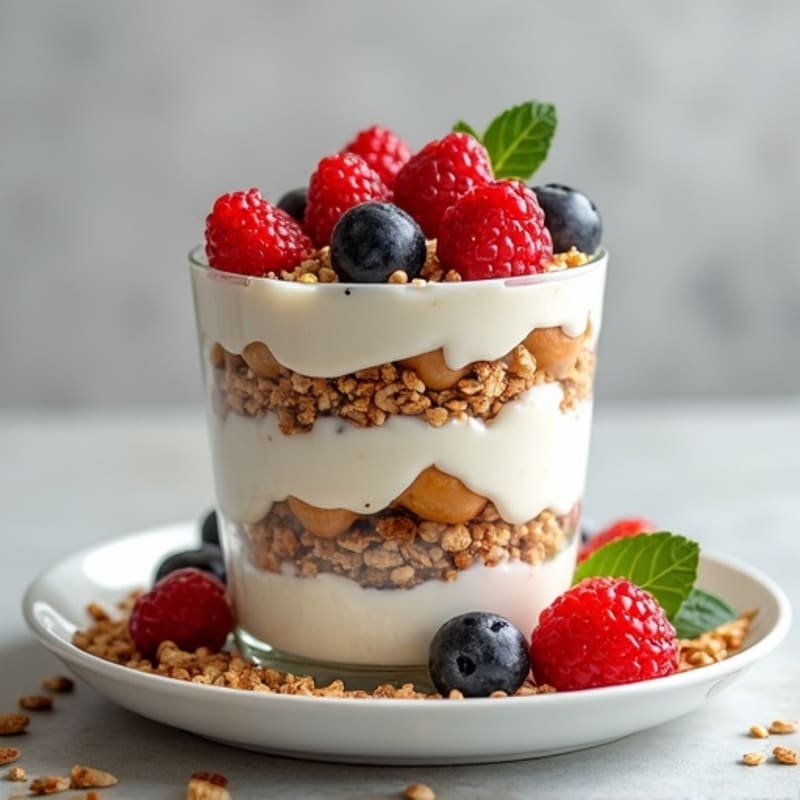 Creamy Greek Yogurt Parfait with Almond Butter and Hemp Seeds