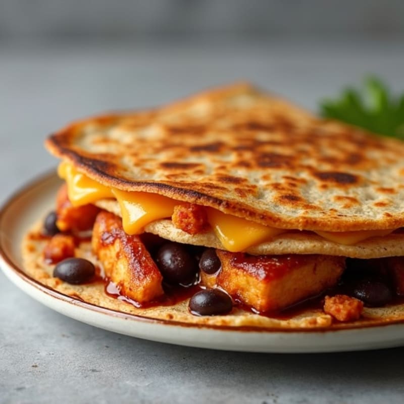 Smoky BBQ Chicken and Black Bean Quesadilla