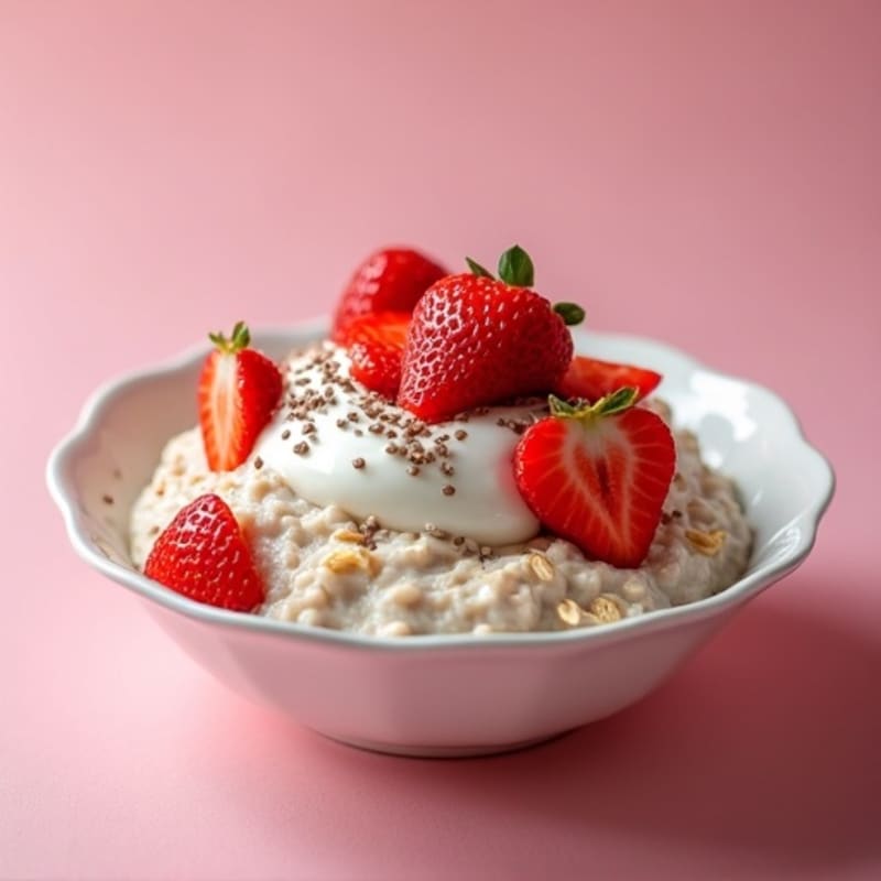 Strawberry Shortcake Protein Overnight Oats