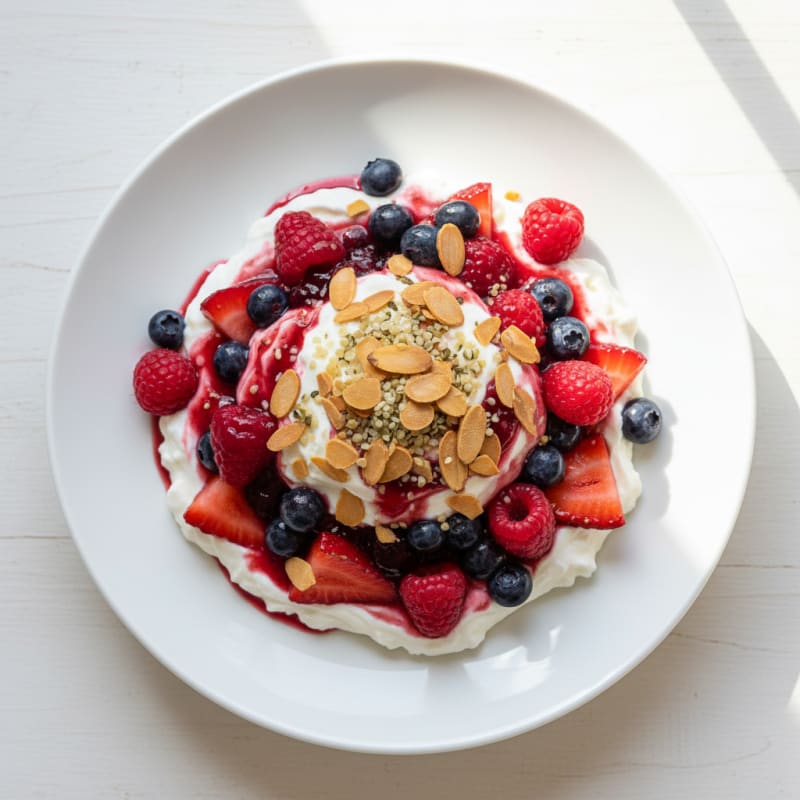 Greek Yogurt Protein Parfait with Mixed Berries