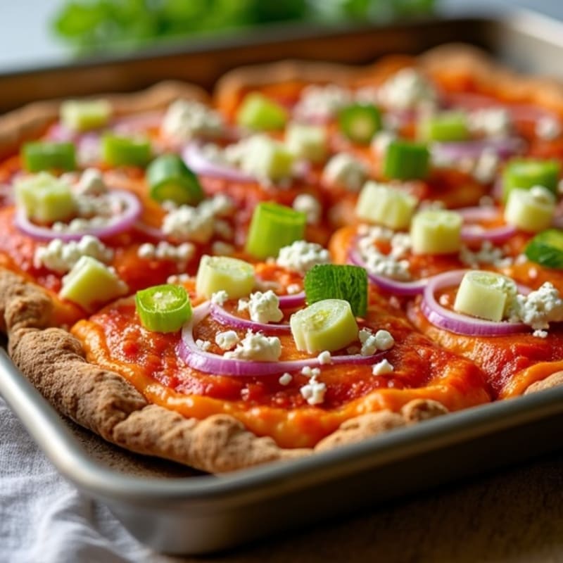 Sheet Pan Buffalo Chicken Pizza