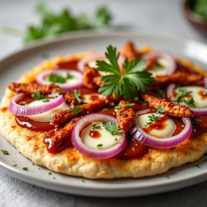BBQ Chicken Flatbread Pizza with Greek Yogurt Crust
