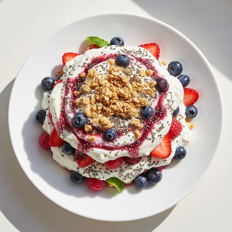 Greek Yogurt Protein Parfait with Berries and Chia Seeds