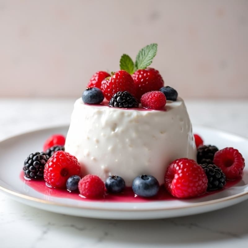 Silky Greek Yogurt Protein Mousse with Mixed Berries