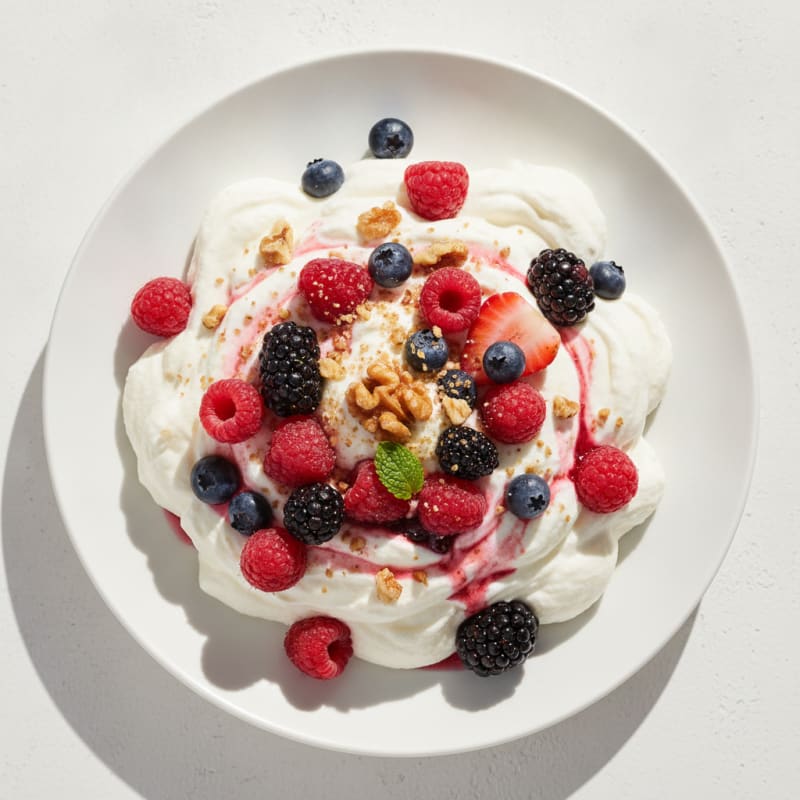 Silky Greek Yogurt Protein Mousse with Mixed Berries