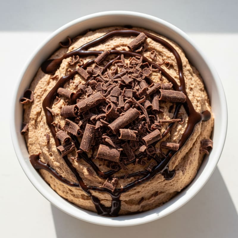 Greek Yogurt Protein Mousse with Dark Chocolate Shavings