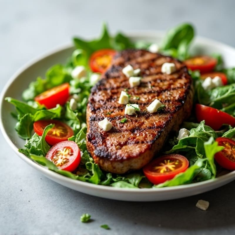 Grilled Steak Salad with Mixed Greens and Cherry Tomatoes