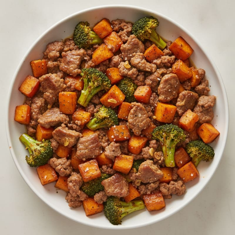Ground Beef and Sweet Potato Skillet