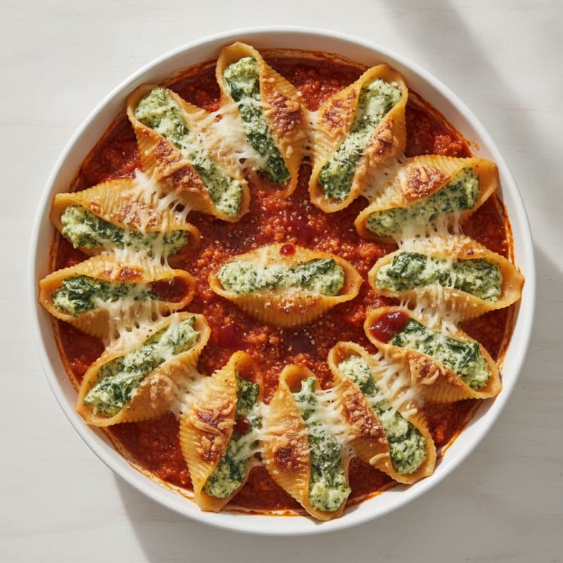 Baked Spinach Ricotta Stuffed Shells