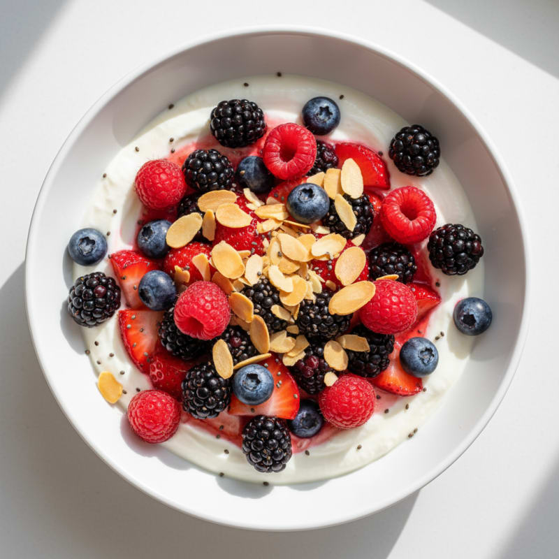 Creamy Protein Greek Yogurt Bowl with Mixed Berries
