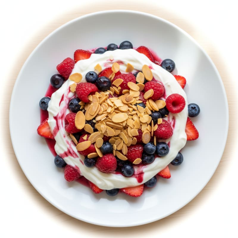 Vanilla Protein Yogurt Parfait with Mixed Berries
