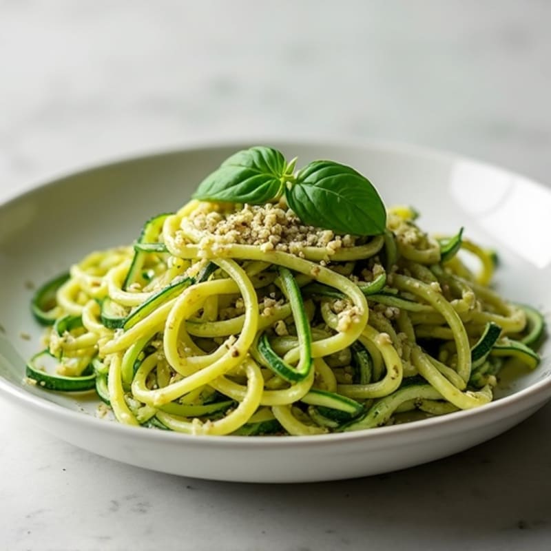 Creamy Cashew Pesto Zucchini Noodles