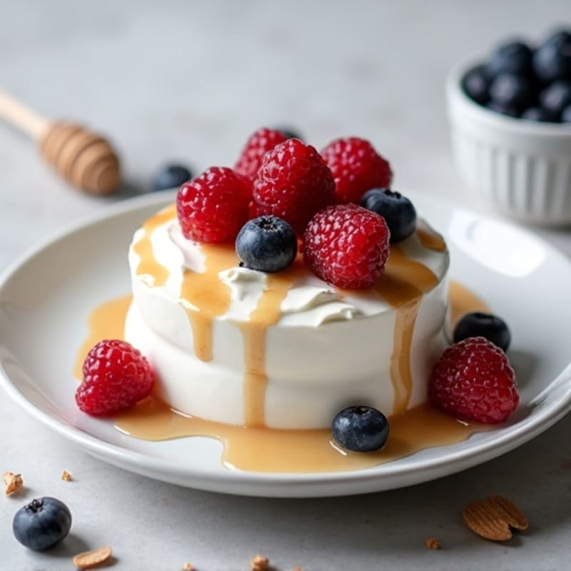 Greek Yogurt Protein Mousse with Mixed Berries