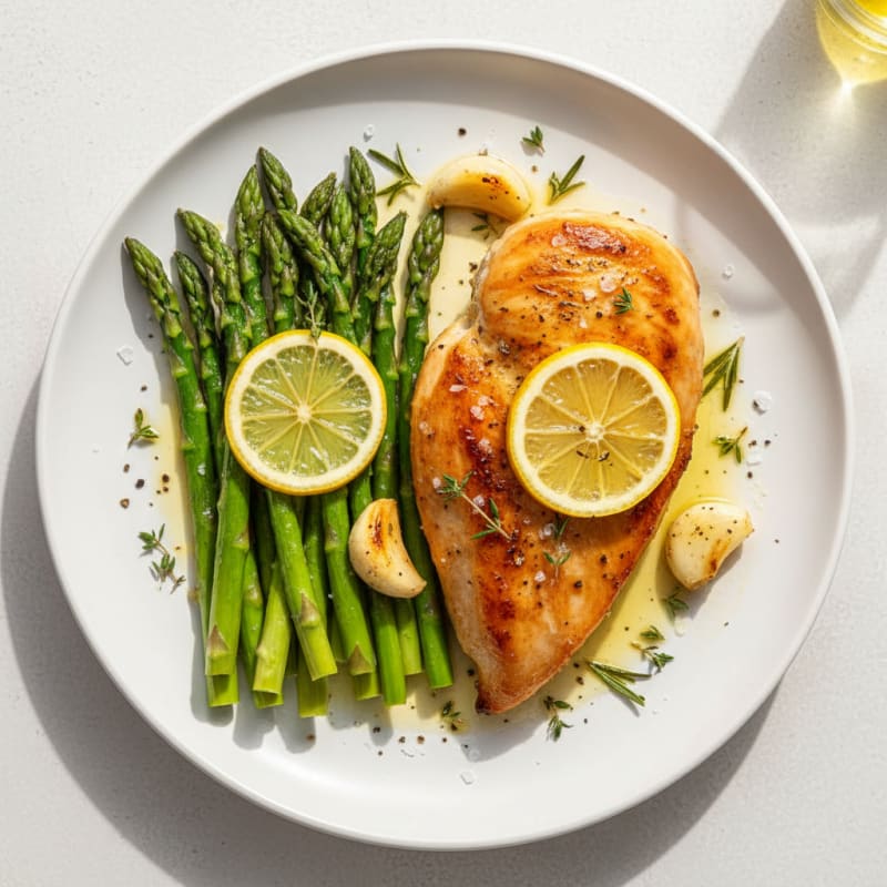 Lemon-Herb Roasted Chicken with Asparagus