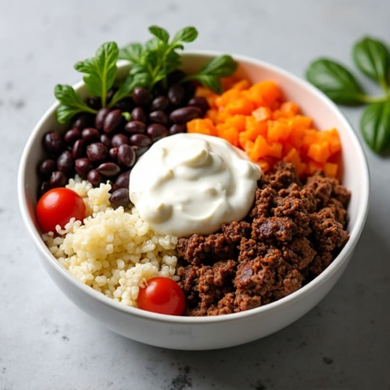 Seasoned Ground Beef Bowl with Special Sauce