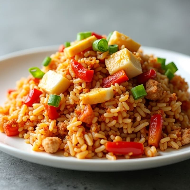 Wholesome Kimchi Fried Rice with Lean Chicken and Crispy Vegetables